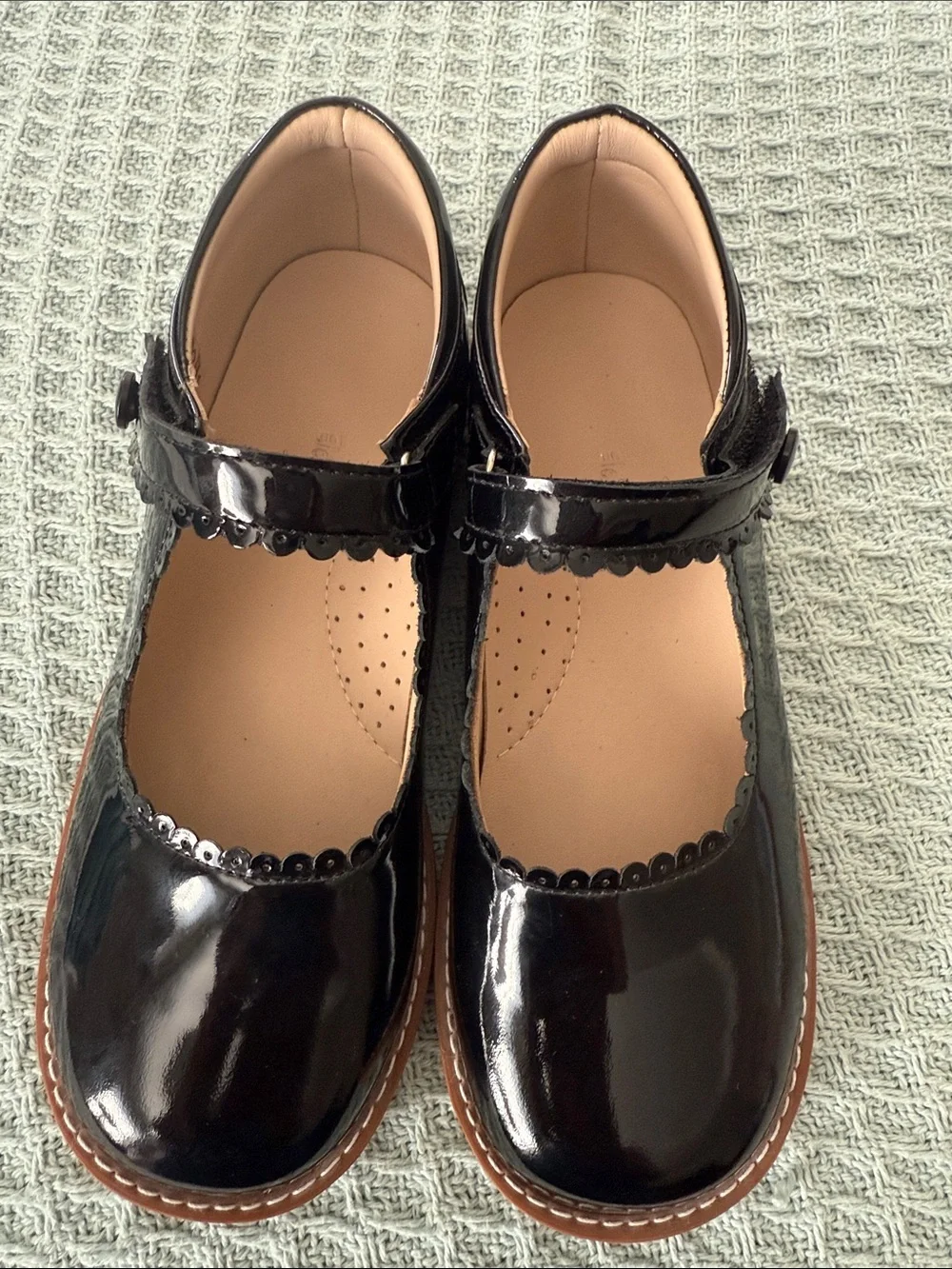 Elephantito Patent Leather Girls Black Mary Jane Shoes kids size 2